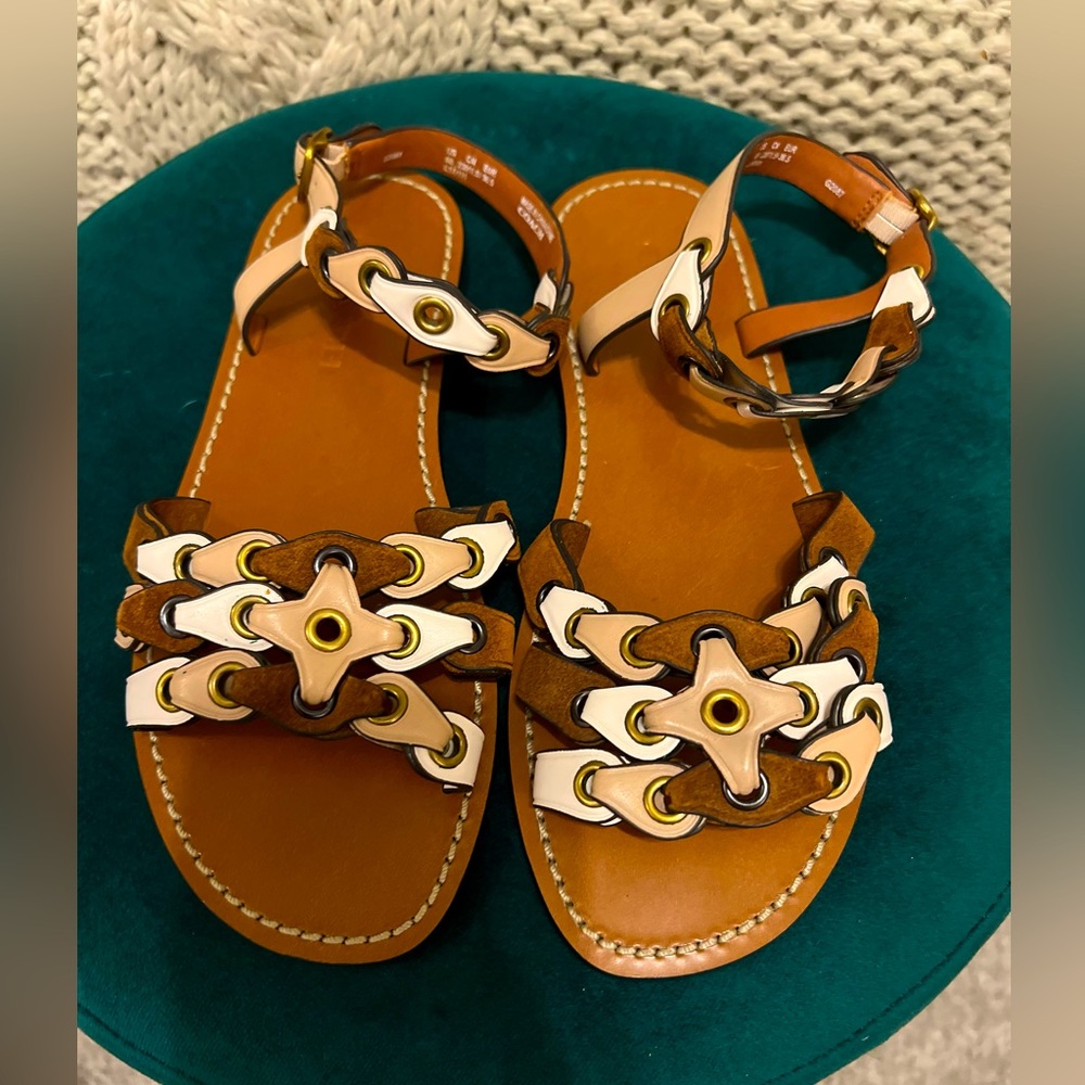 Brown and taupe Coach Sandal